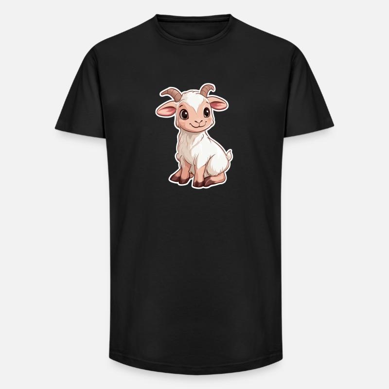 Ziege - Long Fit Männer T-Shirt - Schwarz