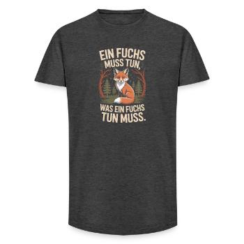 Fuchs Spruch Ein Fuchs Muss Tun Was Fuchs Tun Muss - Long Fit Männer T-Shirt - Anthrazit - Vorne - AI Model Male 185 light (185cm)