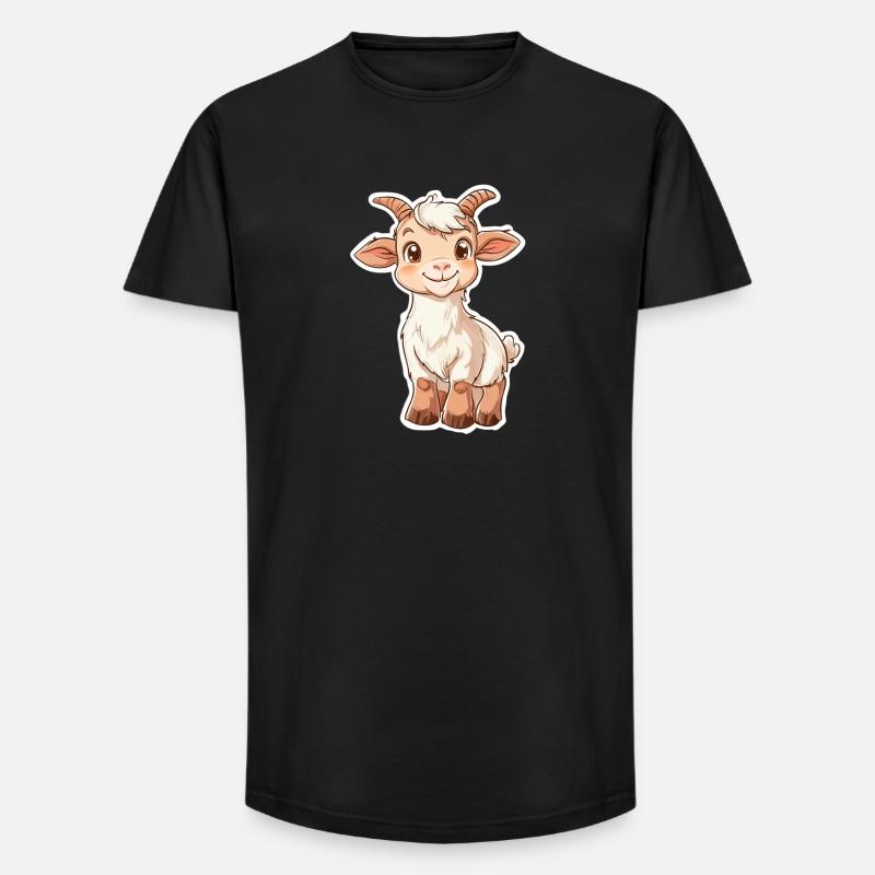 Ziege - Long Fit Männer T-Shirt - Schwarz