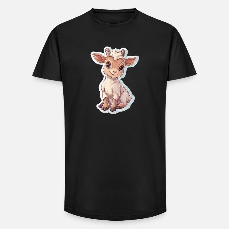Ziege - Long Fit Männer T-Shirt - Schwarz
