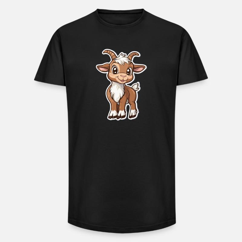 Ziege - Long Fit Männer T-Shirt - Schwarz