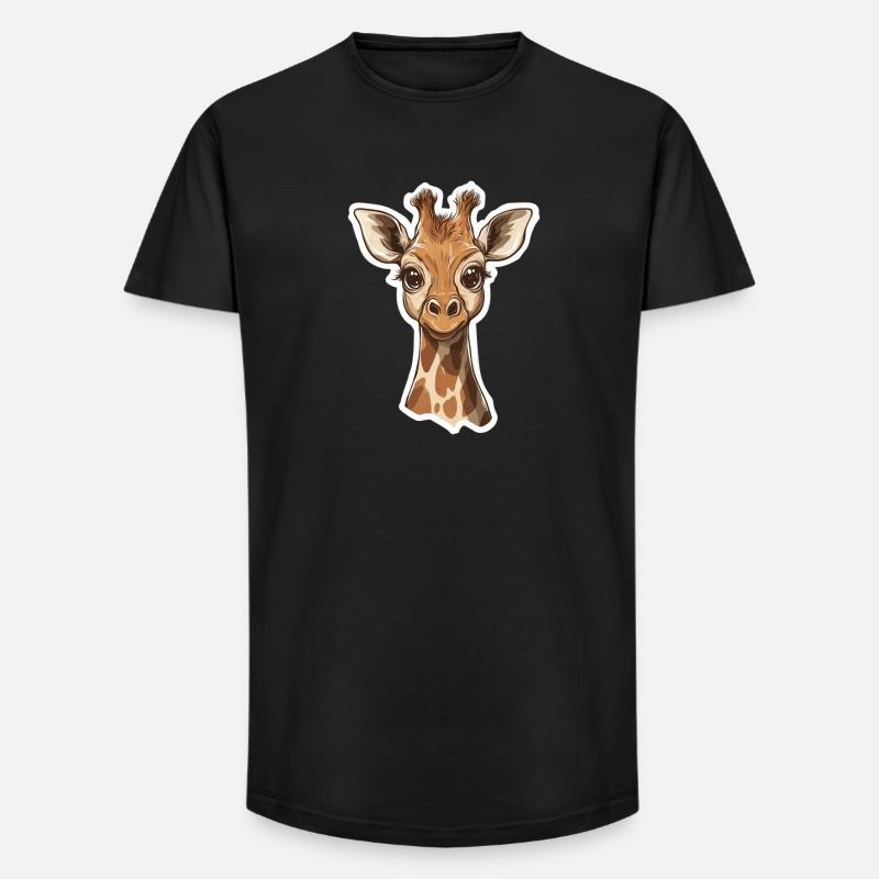 Giraffe - Long Fit Männer T-Shirt - Schwarz