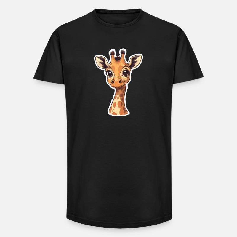 Giraffe - Long Fit Männer T-Shirt - Schwarz