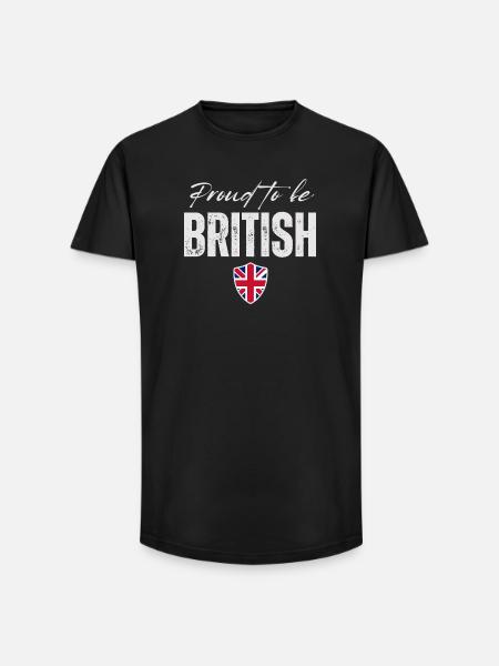 Proud British, Made in the UK - Long Fit Men's T-Shirt - black