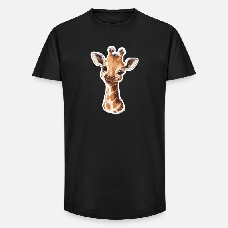 Giraffe - Long Fit Männer T-Shirt - Schwarz