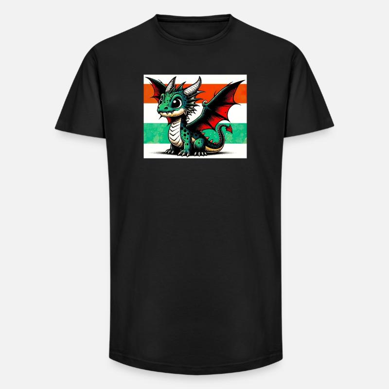 Drache - Long Fit Männer T-Shirt - Schwarz