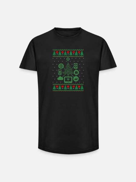 IT XMAS – Funny Nerd Christmas - Long Fit Men's T-Shirt - black