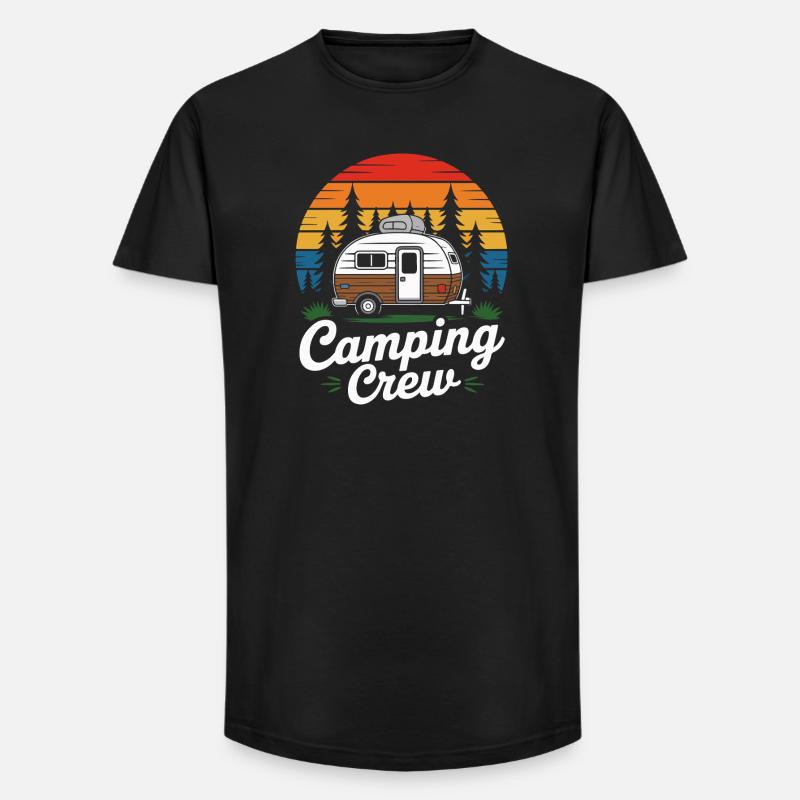 Retro Camping Crew Caravan - Long Fit Men's T-Shirt - black