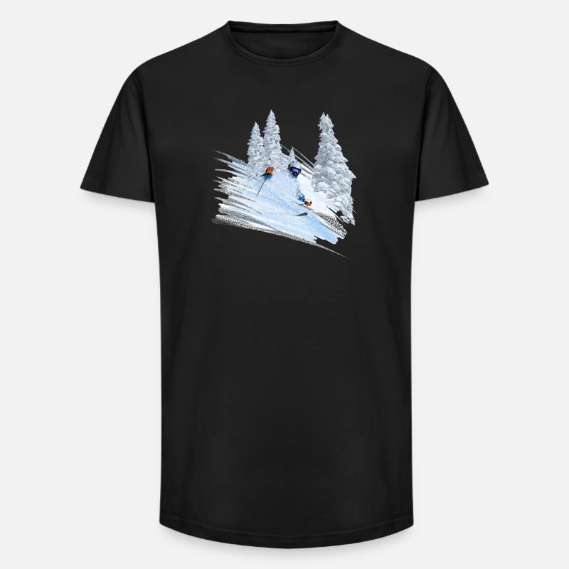 Ski - Long Fit Männer T-Shirt - Schwarz