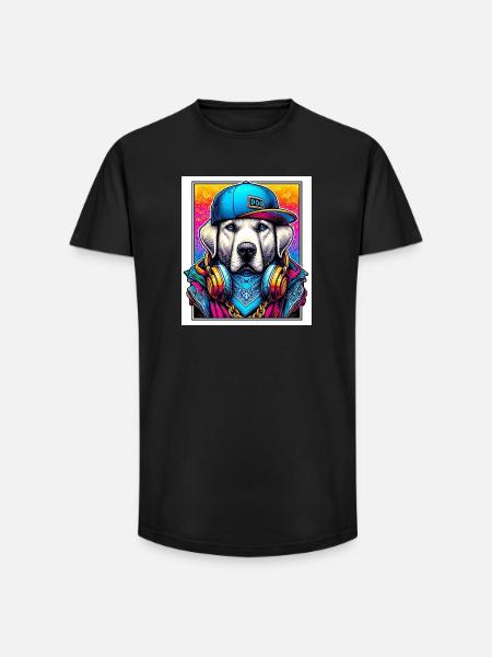 dog - Long Fit Men's T-Shirt - black