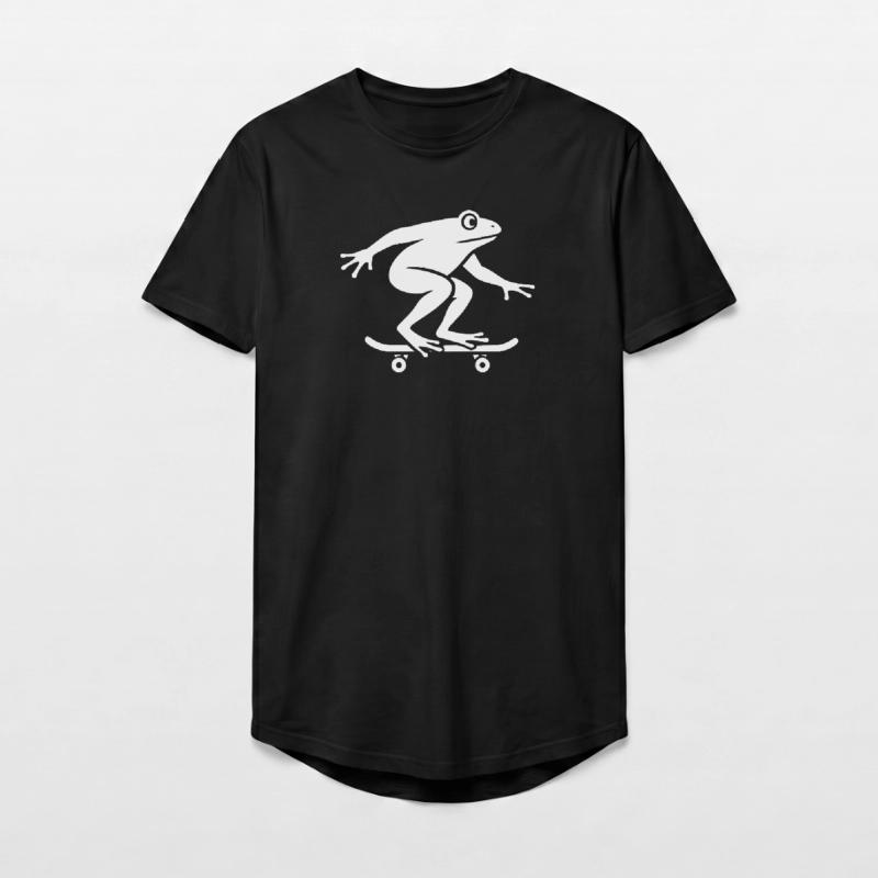 Minimalist Frog Toad Toad Skateboarder Long Fit Men's T-Shirt