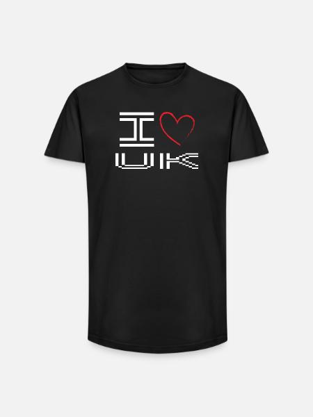 Pixelated Heart Love Design - Long Fit Men's T-Shirt - black
