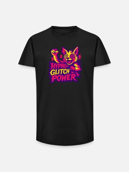 Hypno Glitch Power! - Long Fit Men's T-Shirt - black