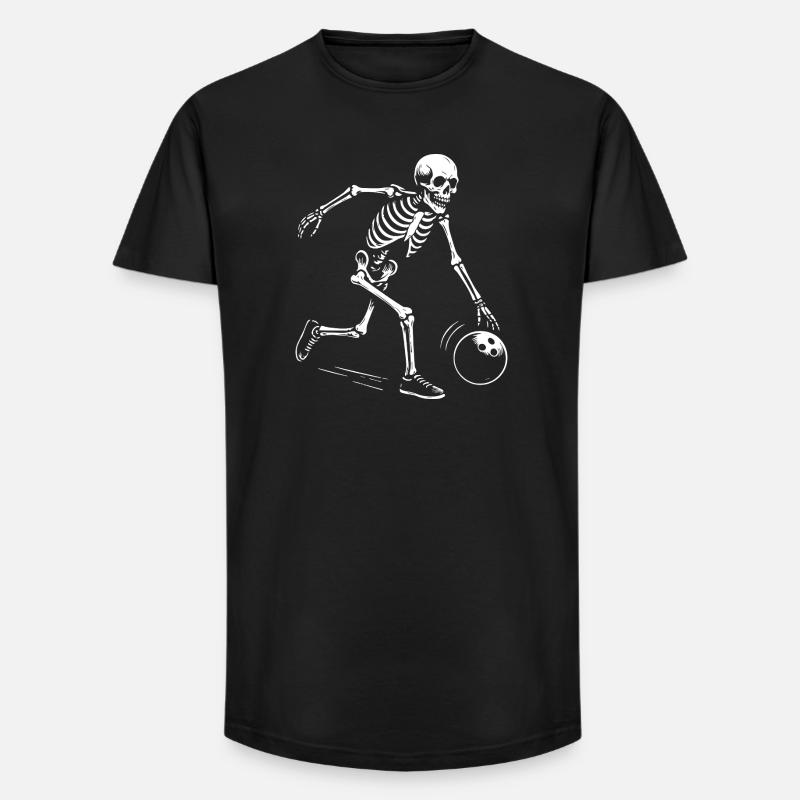 skeleton bowling team gift - Long Fit Men's T-Shirt - black