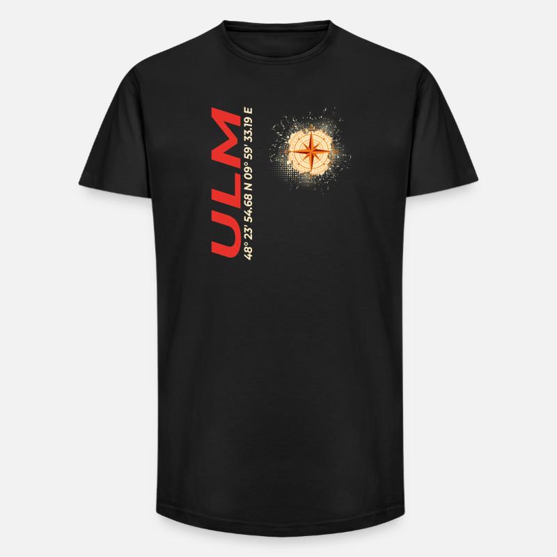 Ulm - Long Fit Männer T-Shirt - Schwarz