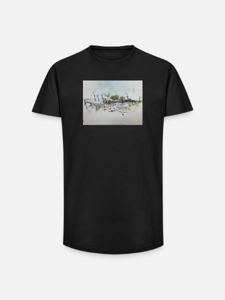 Räucherei Bornholm - Long Fit Männer T-Shirt - Schwarz