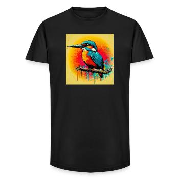 kingfisher - Long Fit Men's T-Shirt - black - Front - AI Model Male 185 light (185cm)