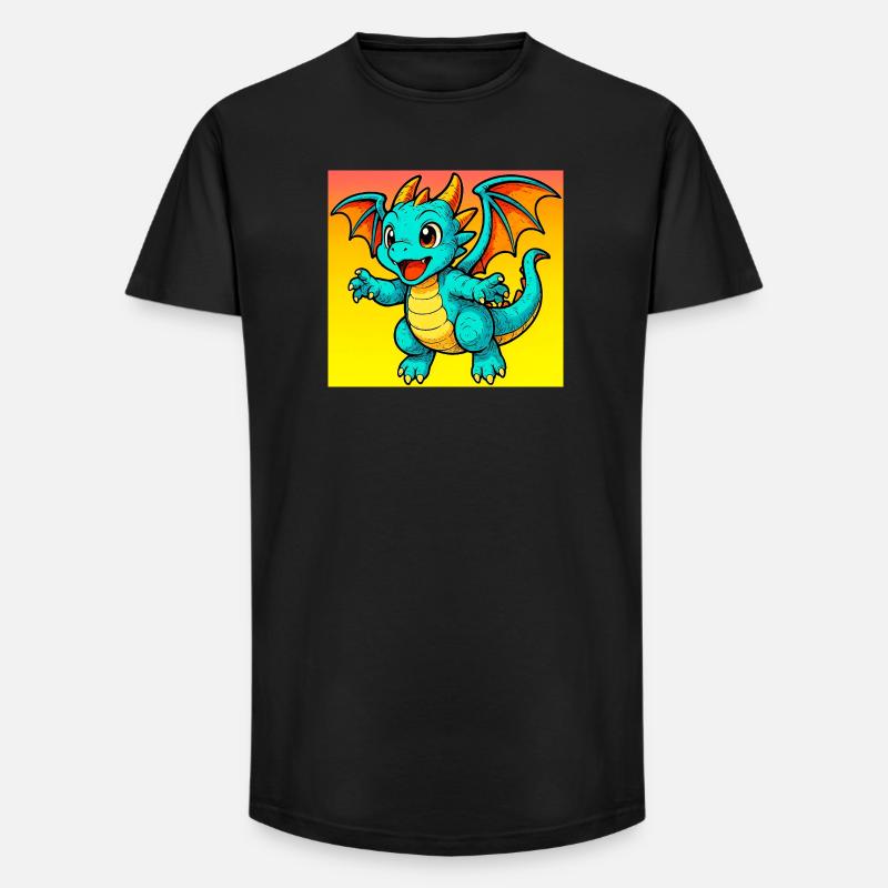 Drache - Long Fit Männer T-Shirt - Schwarz
