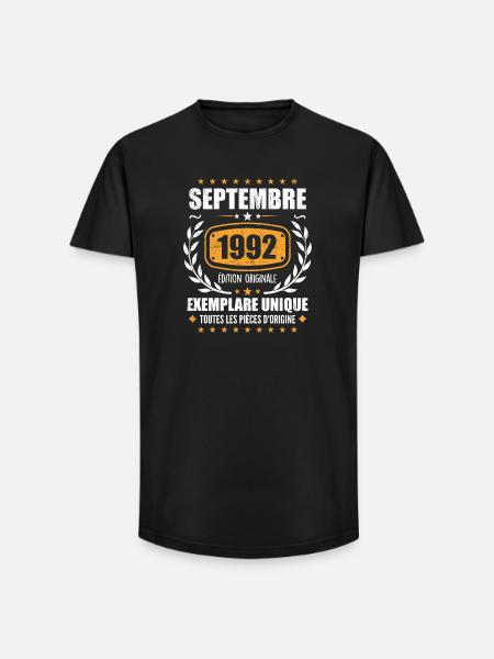 September 1992 Unique copy - September 1992 - Long Fit Men's T-Shirt - black