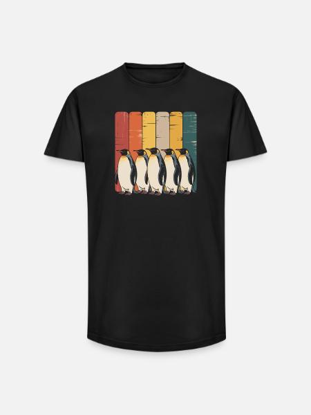 Farbenfrohe Pinguin-Kollektion - Long Fit Männer T-Shirt - Schwarz