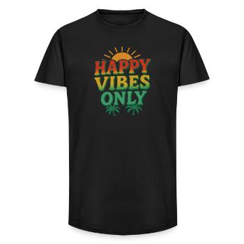 Summer Festival Happy Vibes Palm Paradise - Long Fit Männer T-Shirt - Schwarz - Vorne - AI Model Male 185 light (185cm)