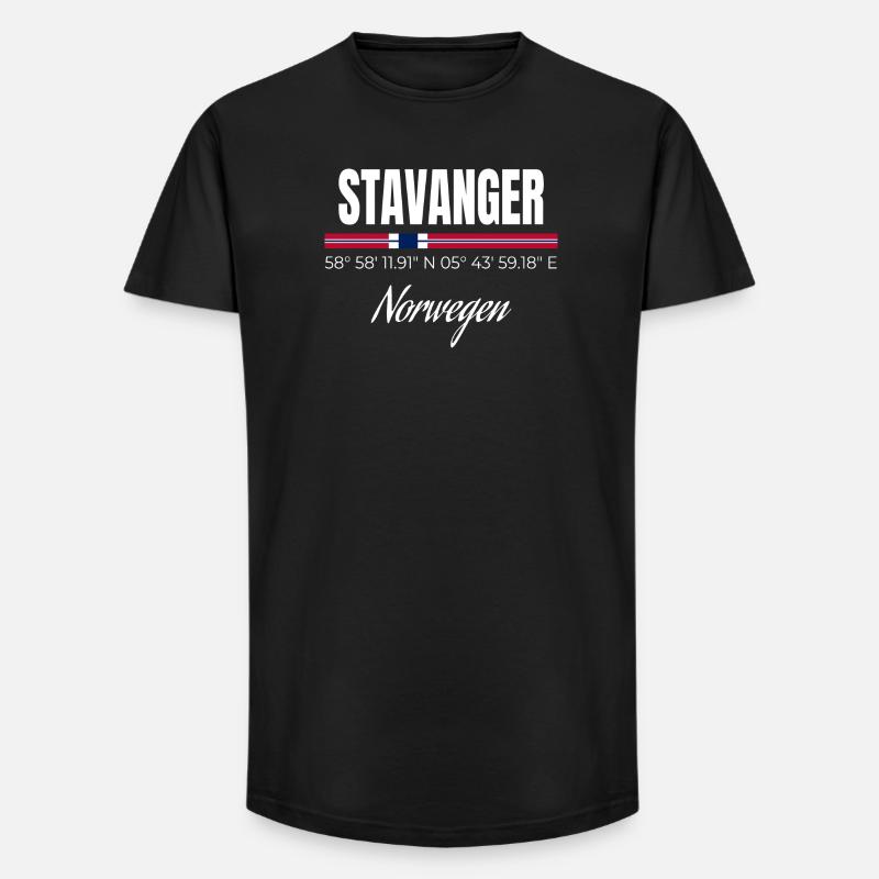 Stavanger - Long Fit Männer T-Shirt - Schwarz