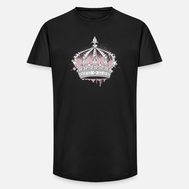 Kunstvolle Krone mit Graffiti Splash - Long Fit Männer T-Shirt - Schwarz