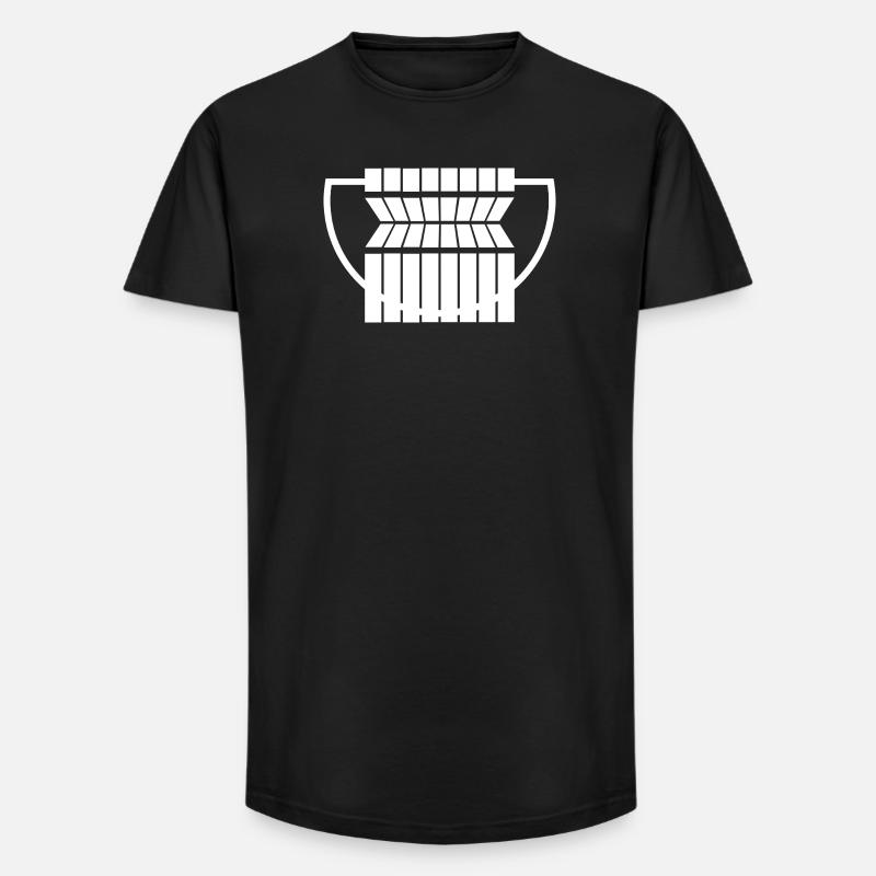 Abstract Geometric Pattern on Monochrome - Long Fit Men's T-Shirt - black