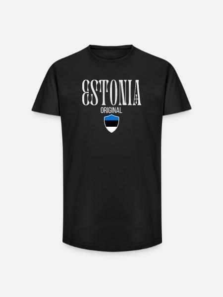 Estne, geboren in Estland - Long Fit Männer T-Shirt - Schwarz