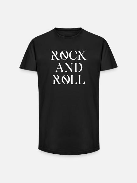 Rock'n'Roll Typografie Design - Long Fit Männer T-Shirt - Schwarz