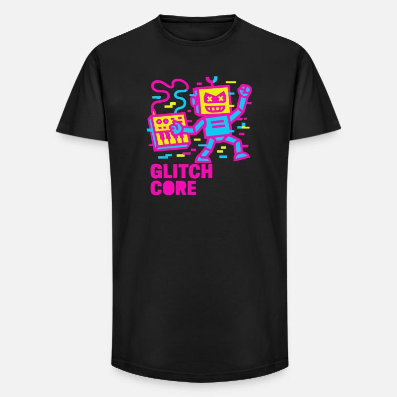 Glitchcore! - Long Fit Männer T-Shirt - Schwarz