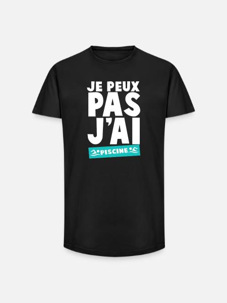 Ich kann nicht schwimmen - Long Fit Männer T-Shirt - Schwarz