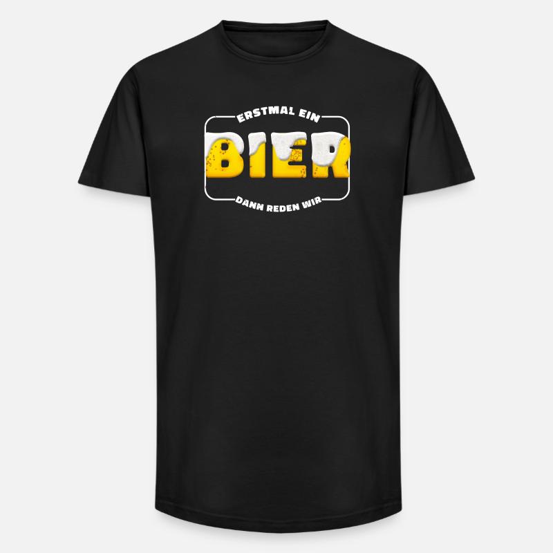 First beer – dam let's talk - Long Fit Men's T-Shirt - black