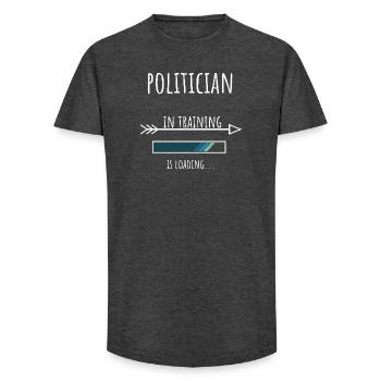 Politico Dono Professione Educazione Politica - T-shirt uomo a vestibilità lunga - antracite - Fronte - AI Model Male 185 light (185cm)