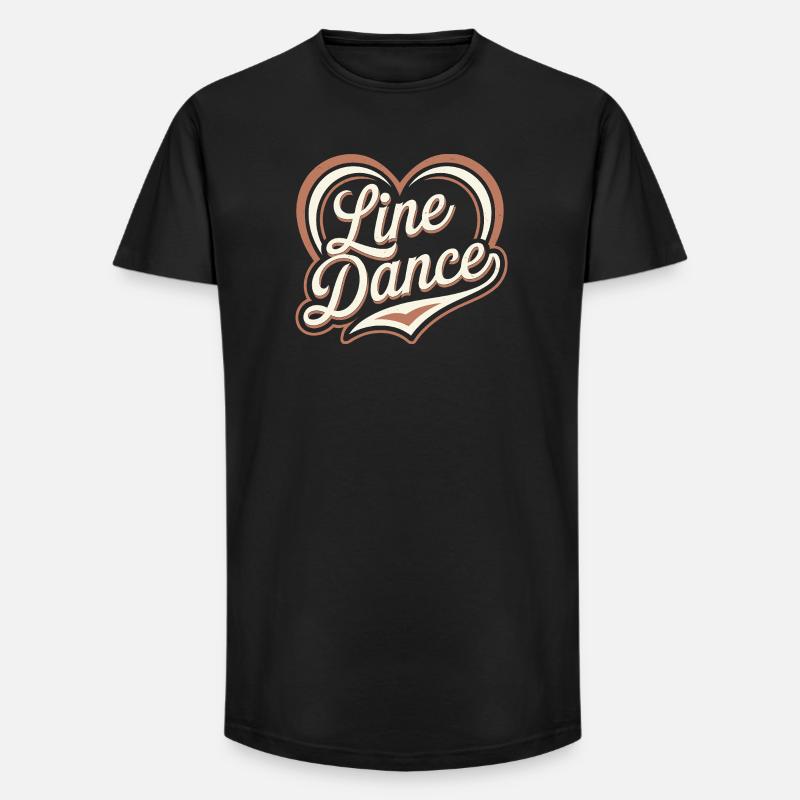 Herzförmiger Line Dance Schriftzug - Long Fit Männer T-Shirt - Schwarz