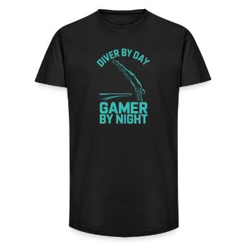 Diving diving board - Long Fit Men's T-Shirt - black - Front - AI Model Male 185 light (185cm)