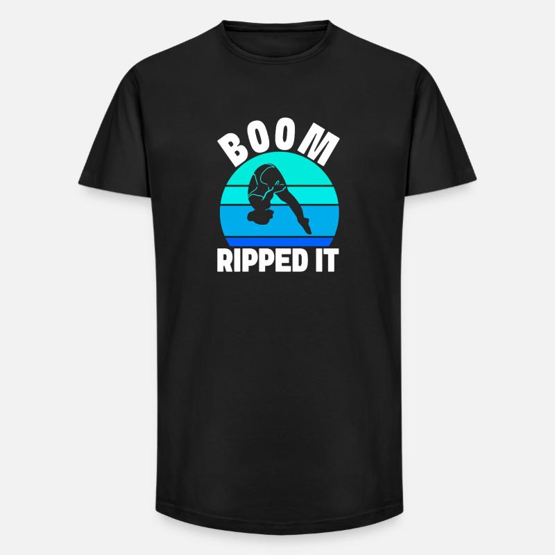 Kunstspringen Turmspringer Sprungbrett - Long Fit Männer T-Shirt - Schwarz