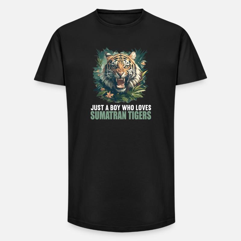 Sumatra-Tiger - Long Fit Männer T-Shirt - Schwarz