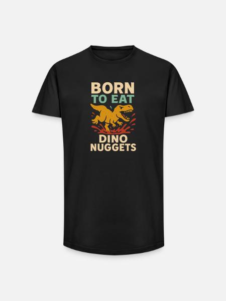 Dino Nuggets Nostalgia Funny Snack Dinosaur - Long Fit Men's T-Shirt - black