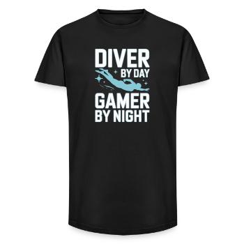 Diving diving board - Long Fit Men's T-Shirt - black - Front - AI Model Male 185 light (185cm)