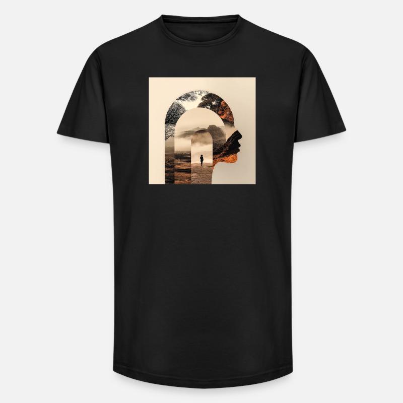 Silhouette Nature Counseling Design - Long Fit Männer T-Shirt - Schwarz