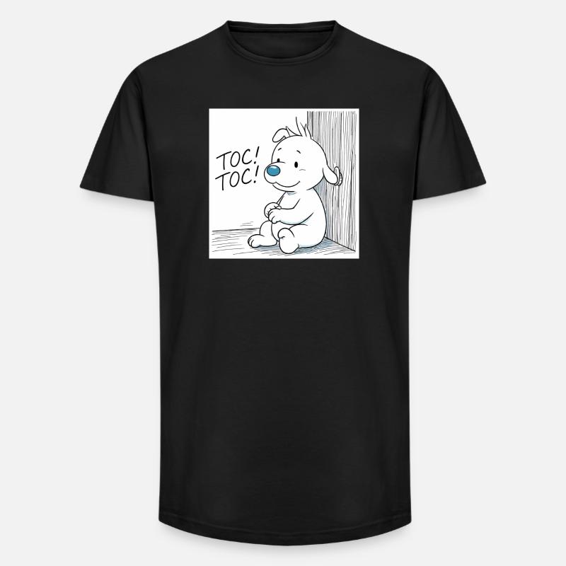 Idéfix Frappe Toc Toc Toc - Long Fit Männer T-Shirt - Schwarz