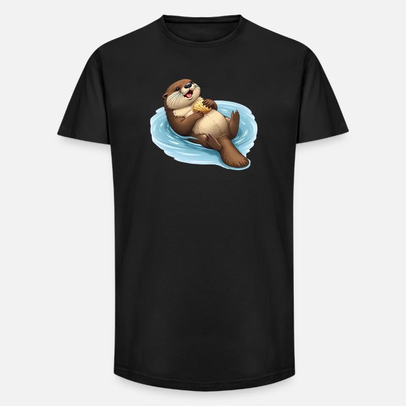 Relaxed beaver with shell - Long Fit Men's T-Shirt - black