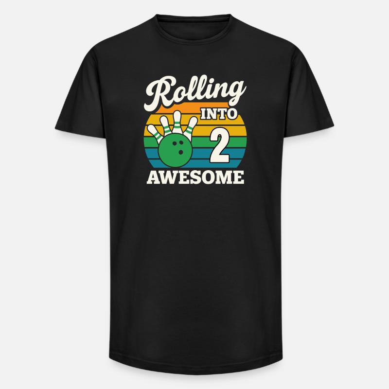 Rolling Into 2 mit Bowlingkugel - Long Fit Männer T-Shirt - Schwarz