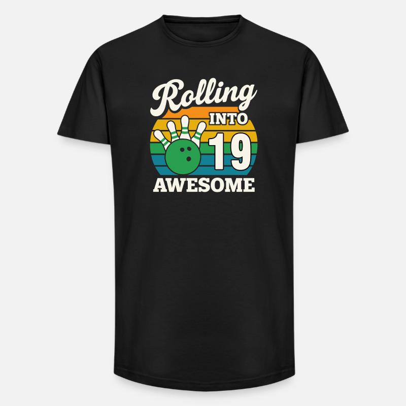Rolling Into 19 Birthday Tee - Long Fit Men's T-Shirt - black