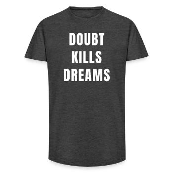 Doubt Kills Dreams Motivation Success Mindset - T-shirt coupe longue homme - charbon - Devant - AI Model Male 185 light (185cm)