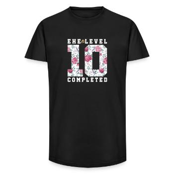 10. Hochzeitstag - Long Fit Männer T-Shirt - Schwarz - Vorne - AI Model Male 185 light (185cm)