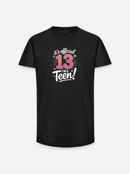 13th birthday teenager gift - Long Fit Men's T-Shirt - black