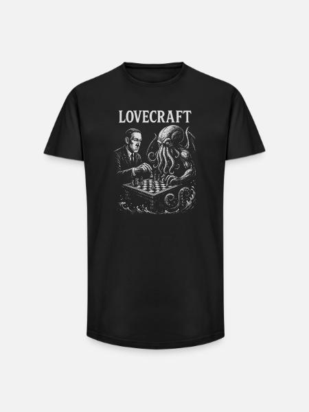 Conception d'échecs Octopus inspirée de Lovecraft - T-shirt coupe longue homme - noir