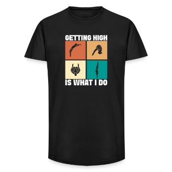 Diving diving board - Long Fit Men's T-Shirt - black - Front - AI Model Male 185 light (185cm)